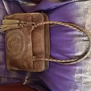Patricia nash handbag with brass accents